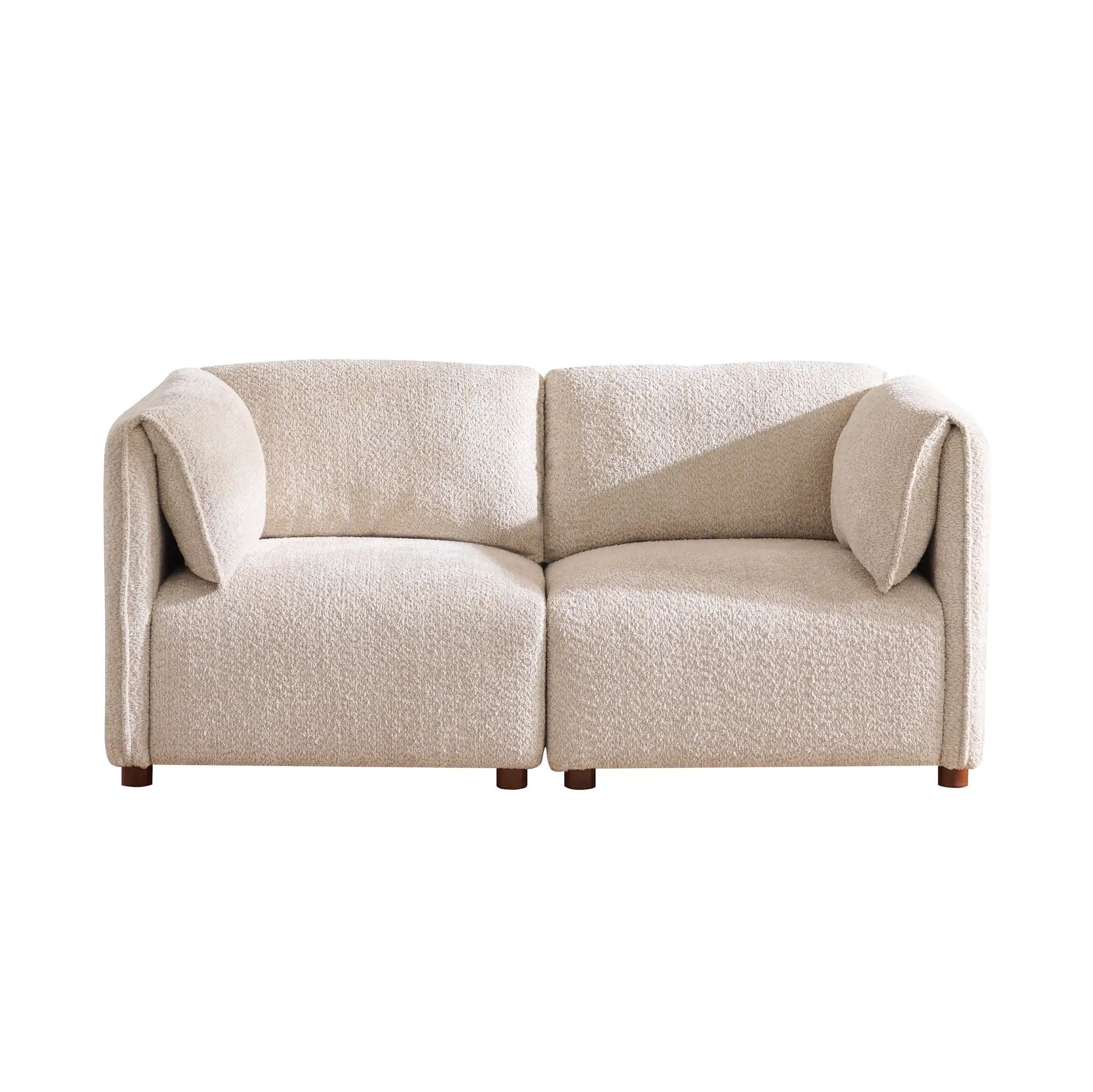 Aura 96 in. 3-Piece Boucle Modular Sectional Sofa by HouseOfZazla