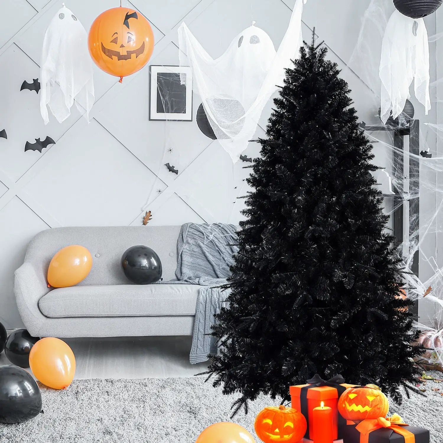 The 6-Foot Pre-Lit Black Christmas Tree by HouseOfZazla