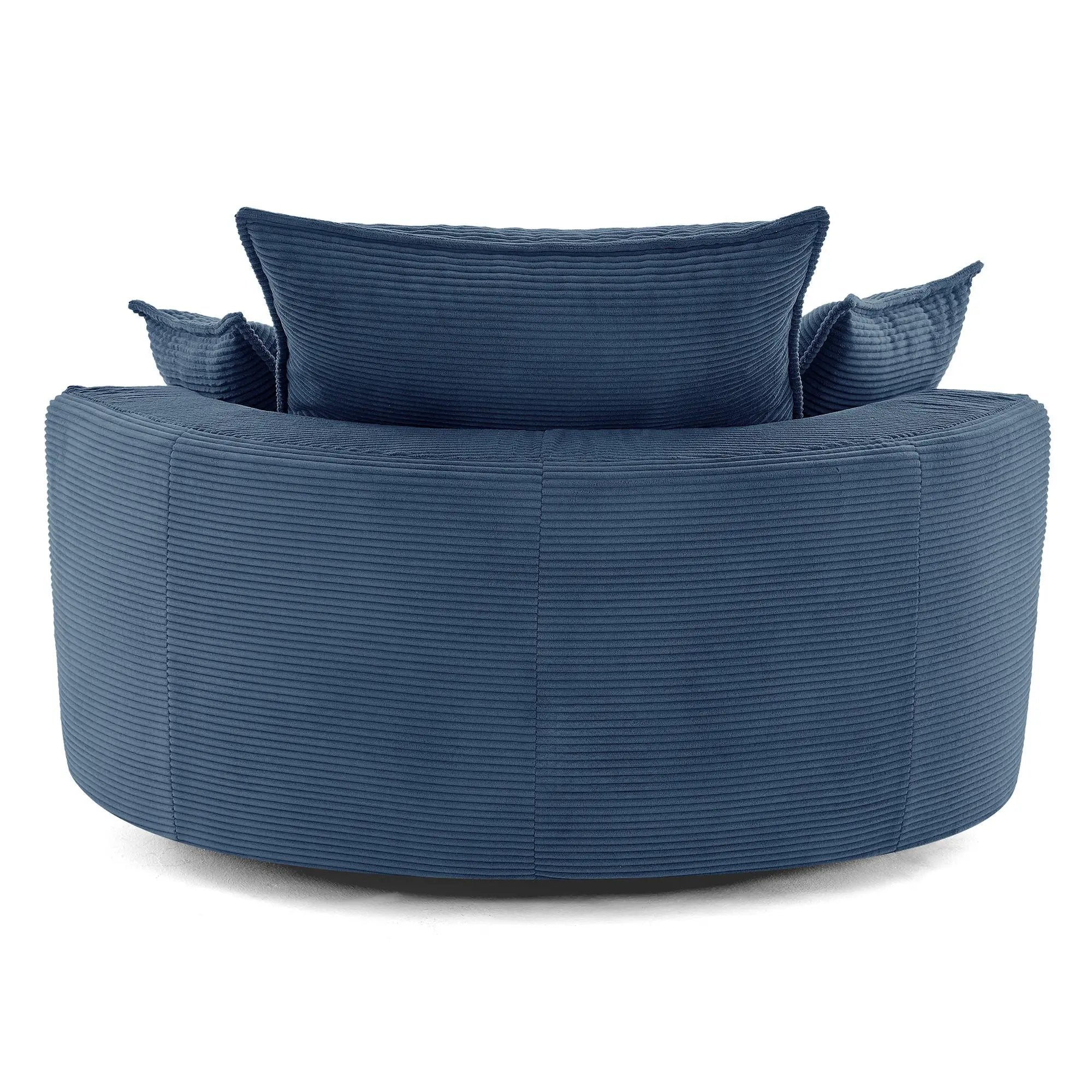 360° Swivel Accent Barrel Chair With Dual Layer Cushion And 3 Removable Pillows by HouseOfZazla