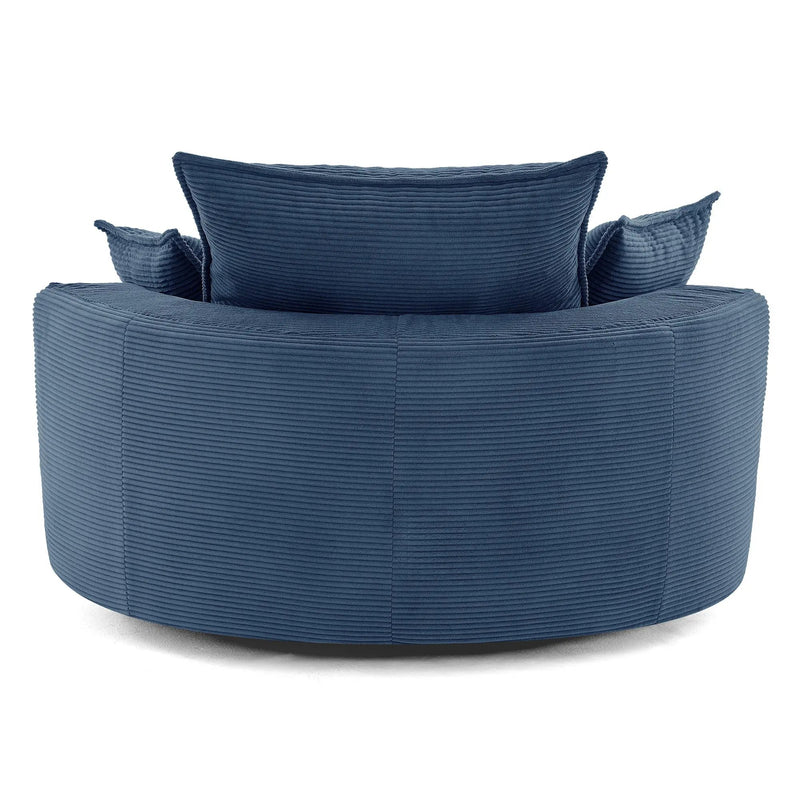 360° Swivel Accent Barrel Chair With Dual Layer Cushion And 3 Removable Pillows by HouseOfZazla