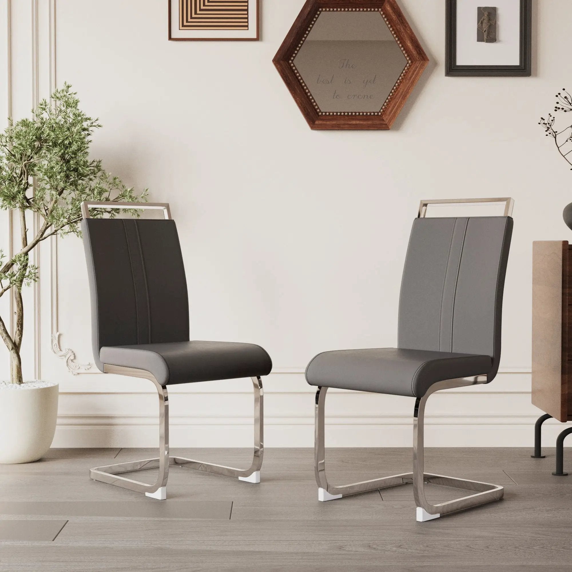 Modern Dining Chairs With Padded Seat, High Back by Unique Piece Furniture