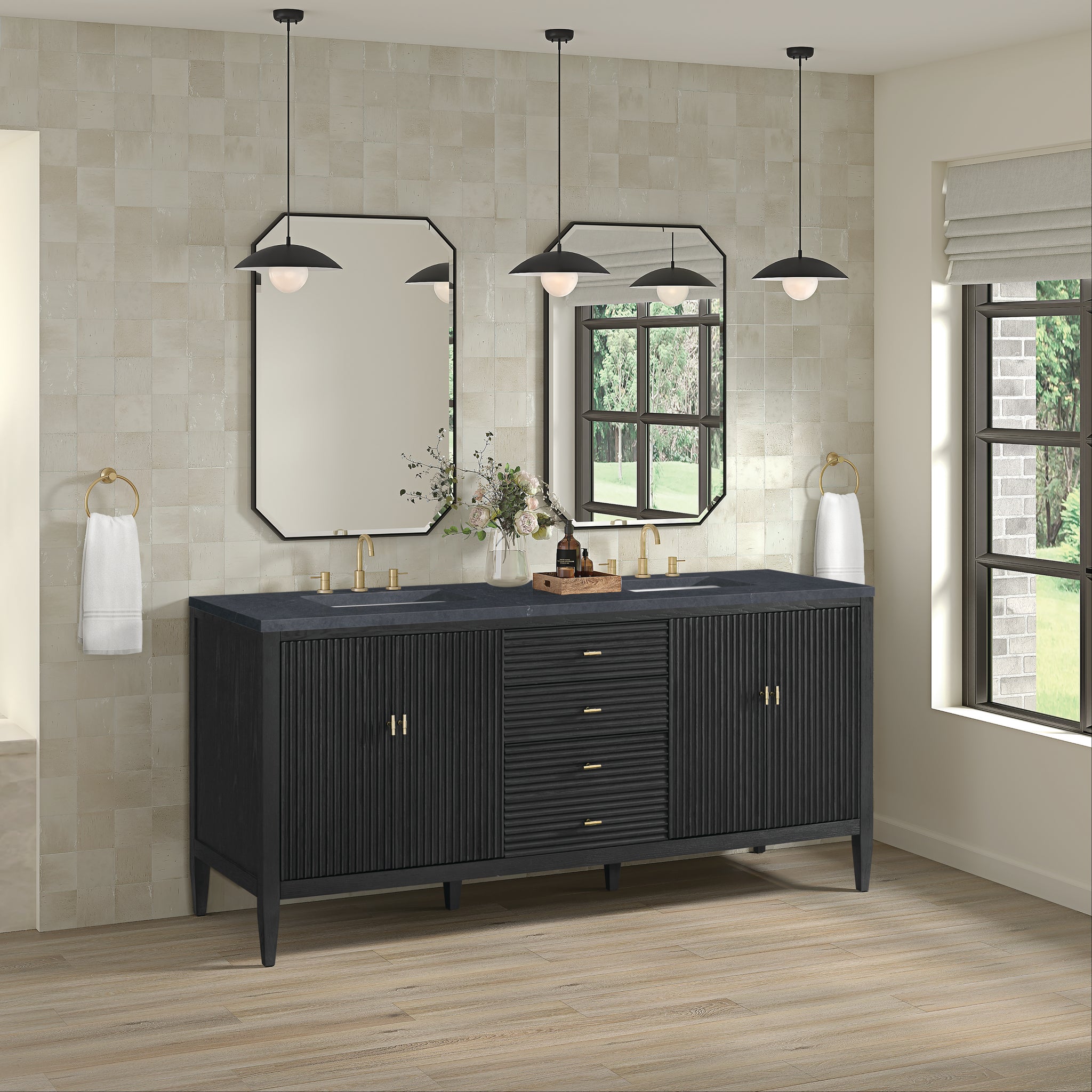 James Martin Myrrin 72" Double Bathroom Vanity, Carbon Oak, view 37