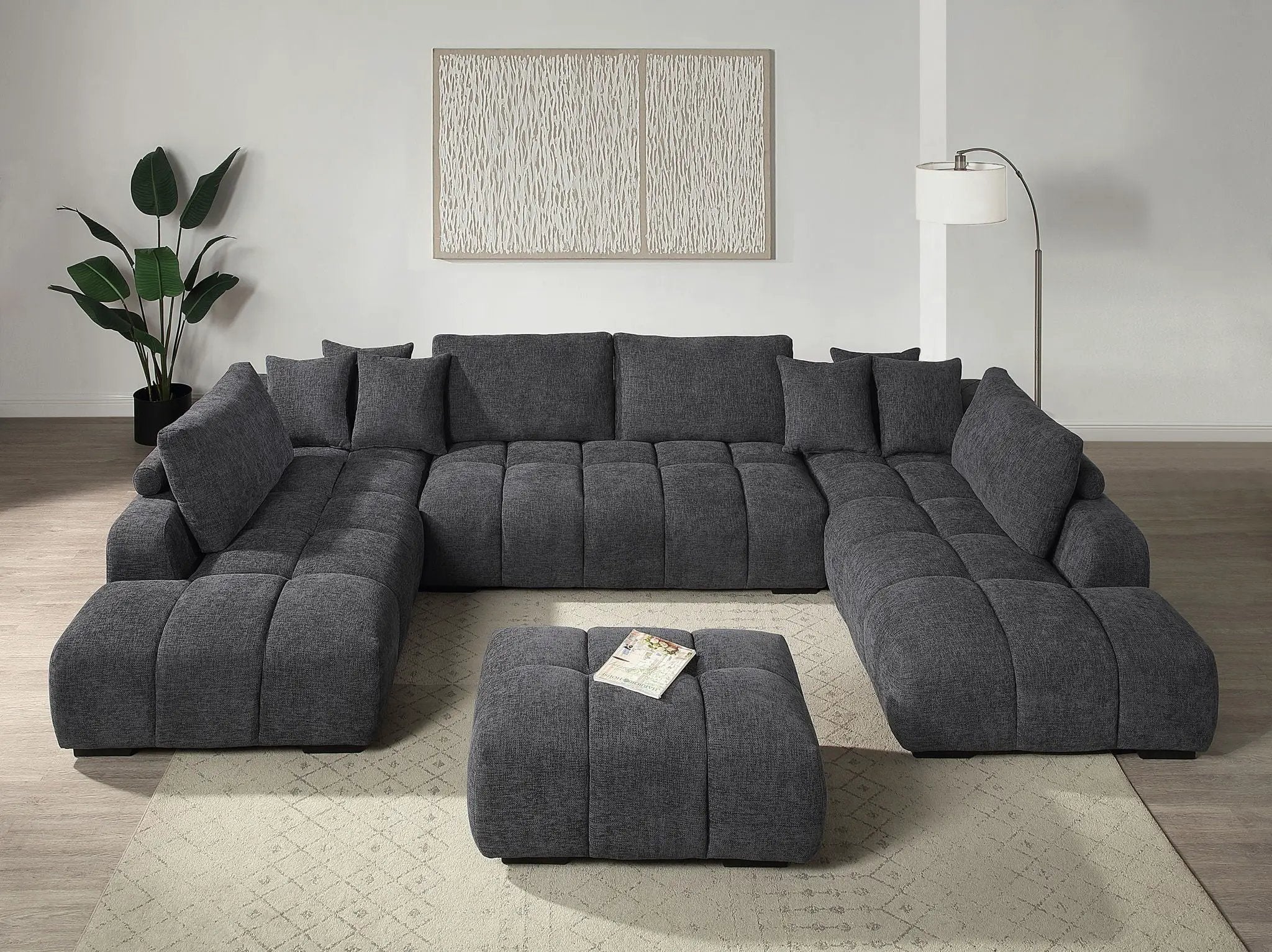 Chosen - Chenille Ottoman - Gray by Unique Piece Furniture