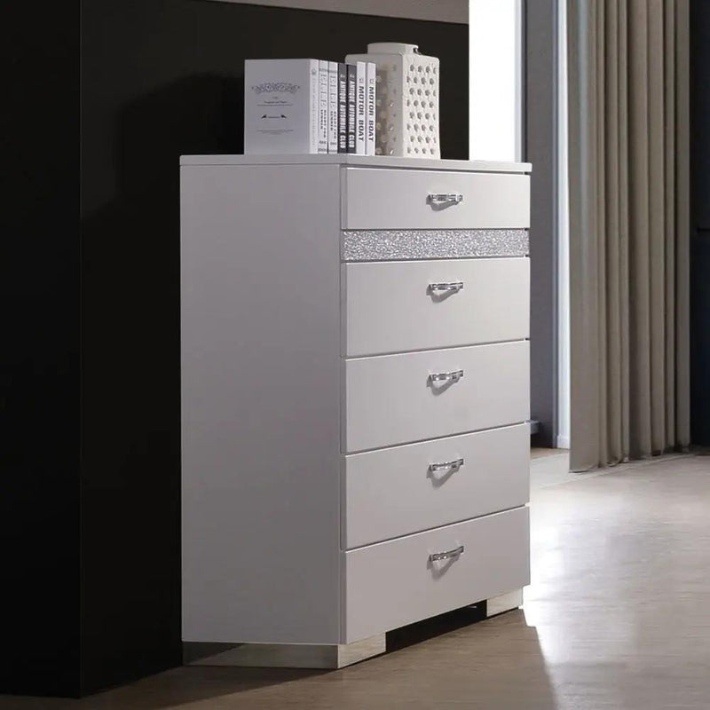 Naima II - Chest - White High Gloss by Unique Piece Furniture
