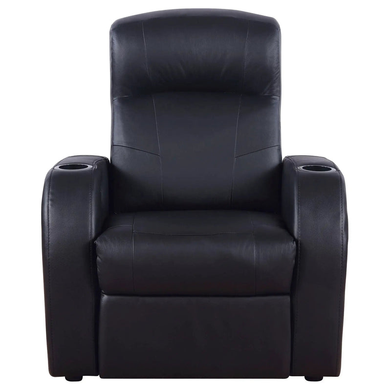 Upholstered Recliner With Cup Holder Comfort Lounge Chair - Black by HouseOfZazla