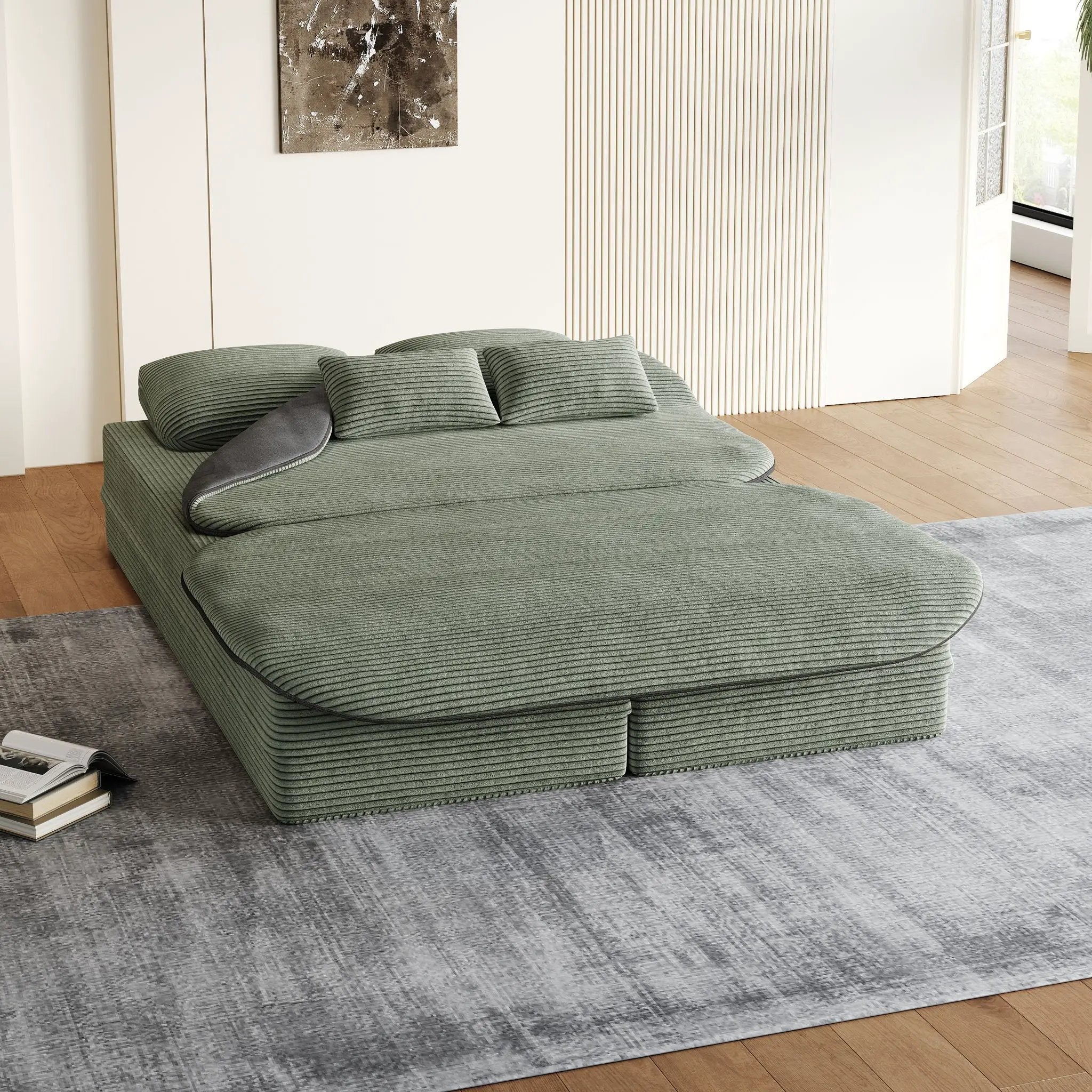 2 In 1 Foldable Sofa Bed With Multi Functional Blanket by HouseOfZazla