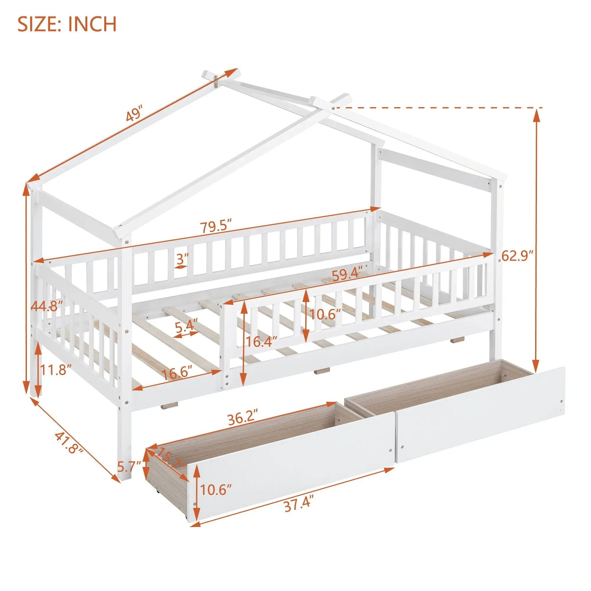 House Bed With 2 Drawers by HouseOfZazla