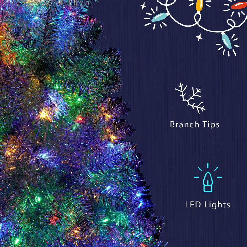 6FT Sliver Pre-Lit Artificial Christmas Tree by HouseOfZazla