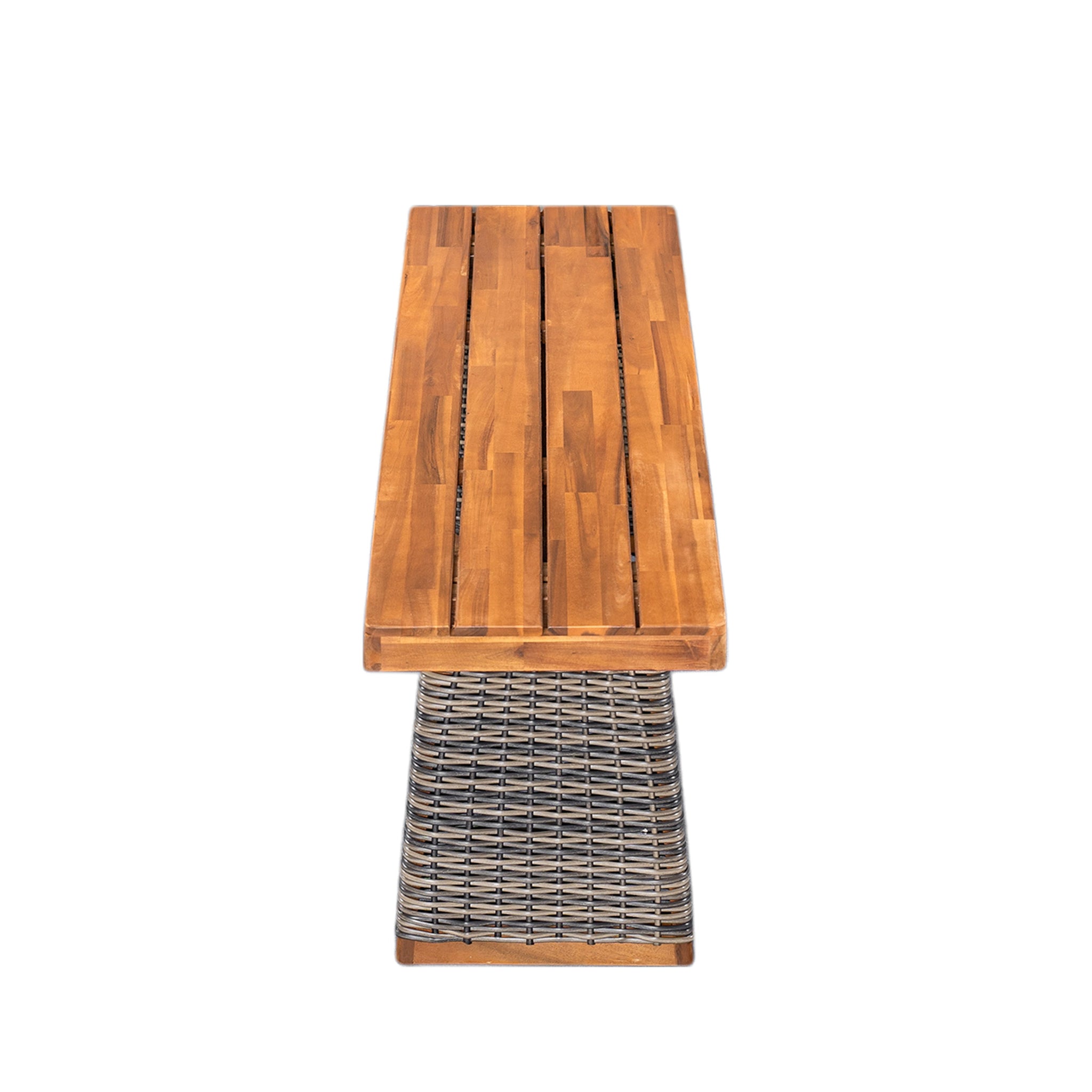 Outdoor 1pcs Acacia Wood Bench, Teak Finish by HouseOfZazla