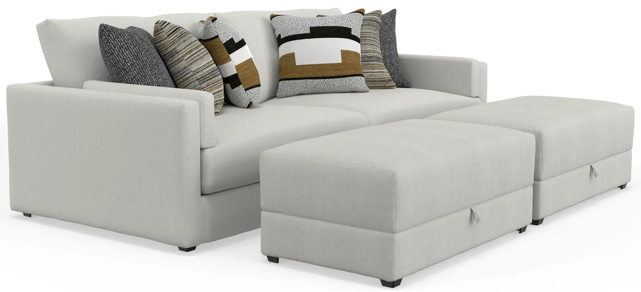 Trevor - Extra Deep Oversized Sofa With Included Storage Cocktail Ottoman by Unique Piece Furniture
