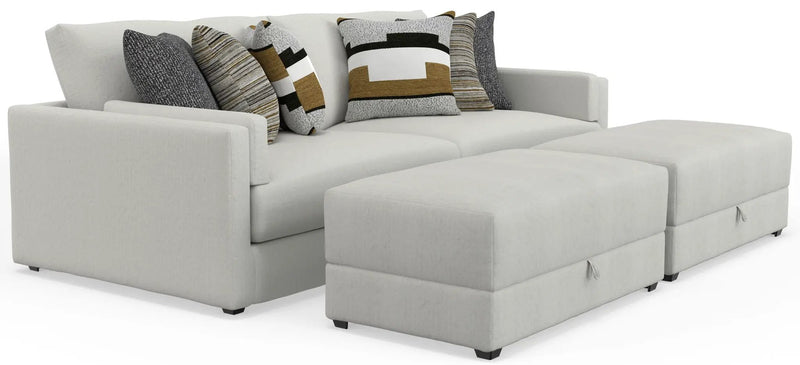 Trevor - Extra Deep Oversized Sofa With Included Storage Cocktail Ottoman by Unique Piece Furniture