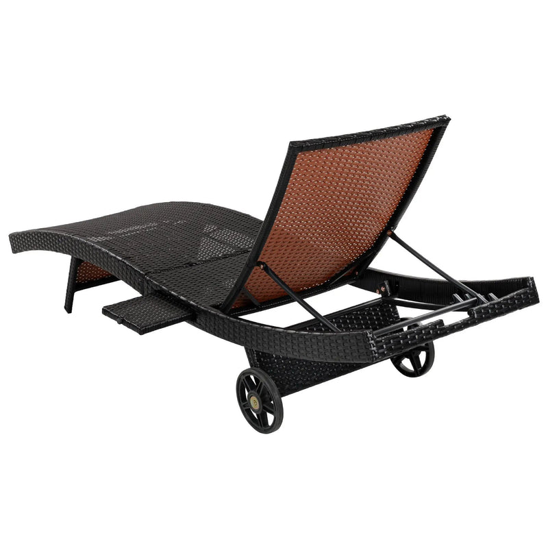 K&K 80'' Patio Wicker Chaise Lounge Chairs Set of 2 by HouseOfZazla