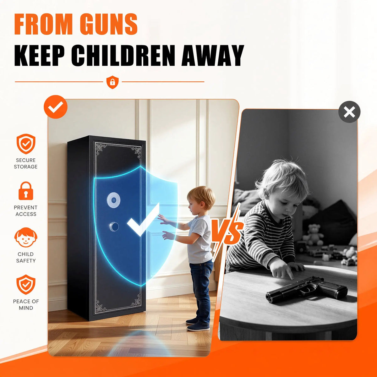 Biometric Large Gun Safe with Fingerprint Password Lock, photo 4 of 10