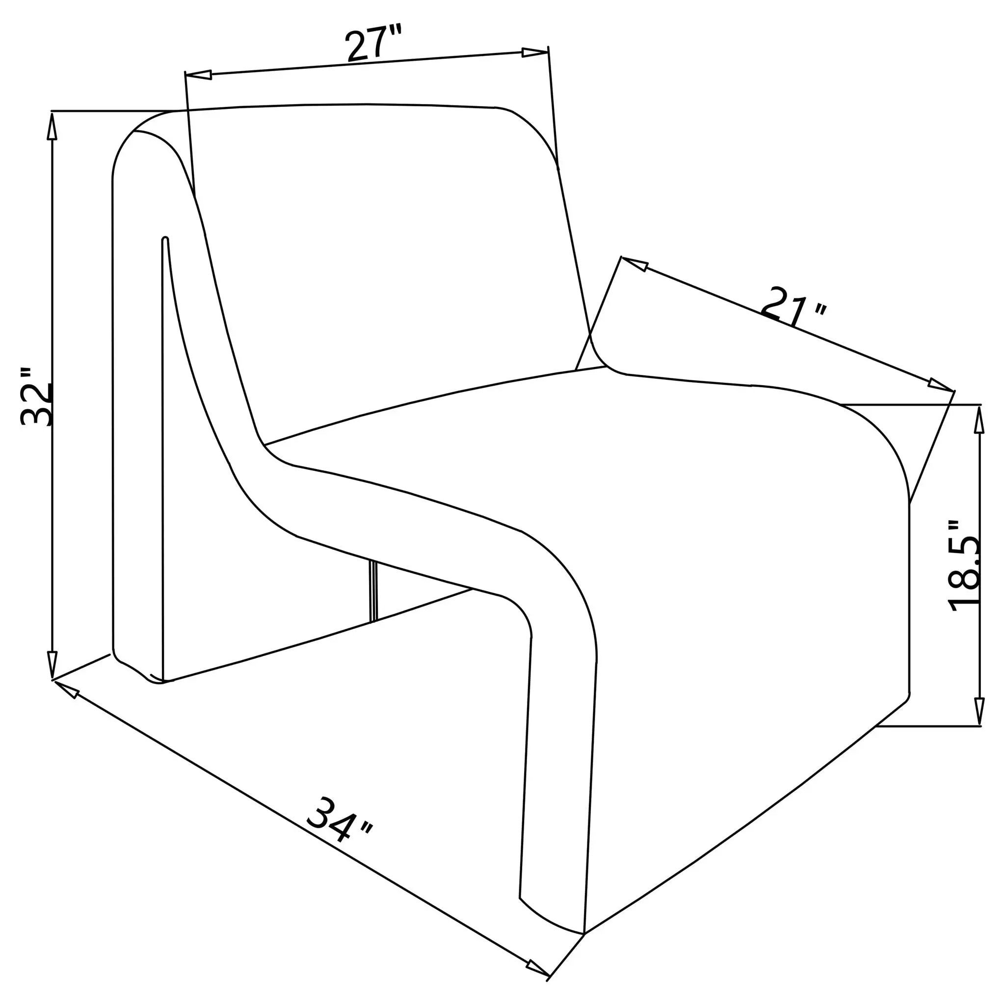 Winne - Curved Armless Accent Chair by HouseOfZazla