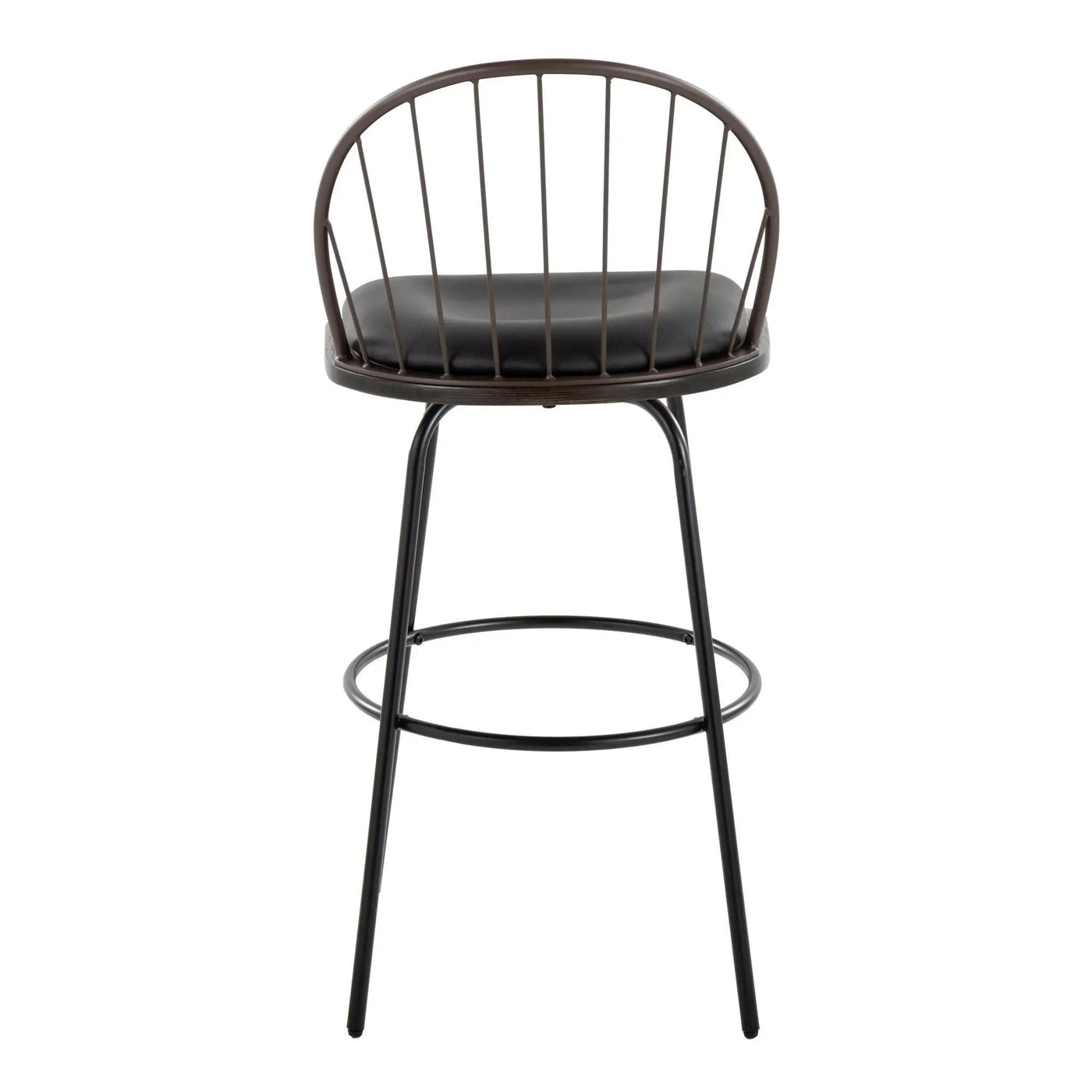 Riley - Claire Farmhouse Fixed Height Barstool With Swivel With Round Footrest (Set of 2) by HouseOfZazla