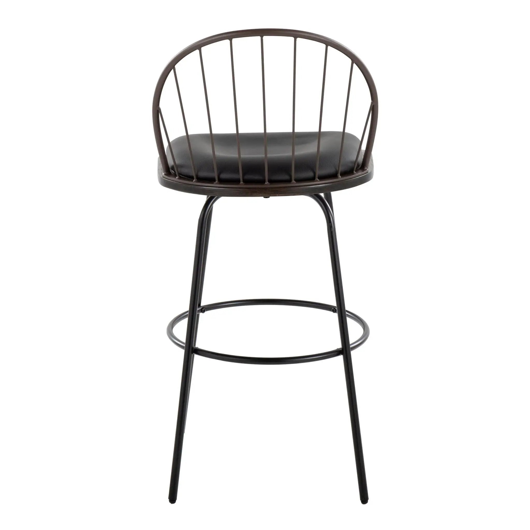 Riley - Claire Farmhouse Fixed Height Barstool With Swivel With Round Footrest (Set of 2) by Unique Piece Furniture