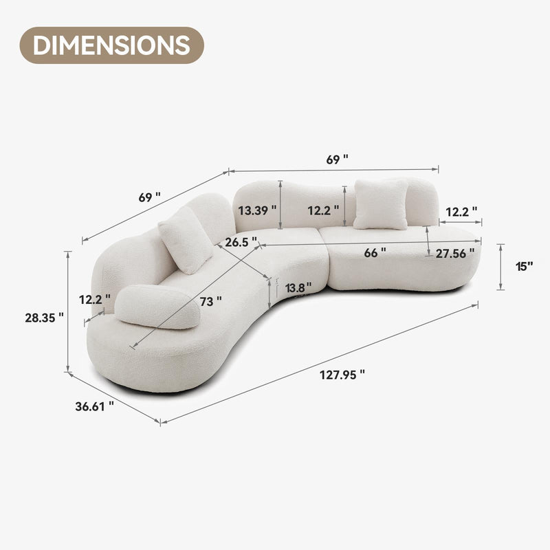 Modern Curved Modular 5 Seater Sofa by HouseOfZazla