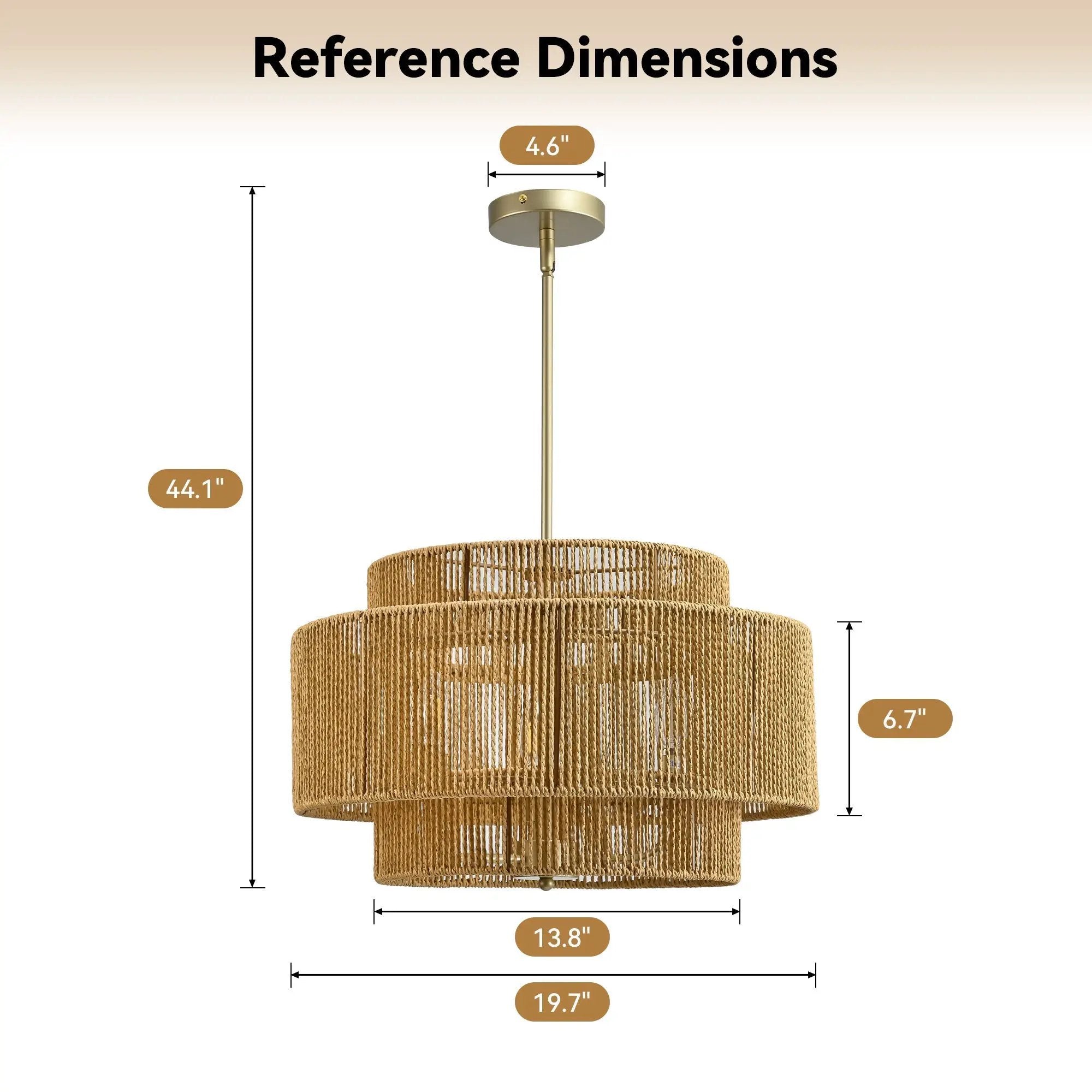 Boho Rattan 3-Light Chandelier by HouseOfZazla