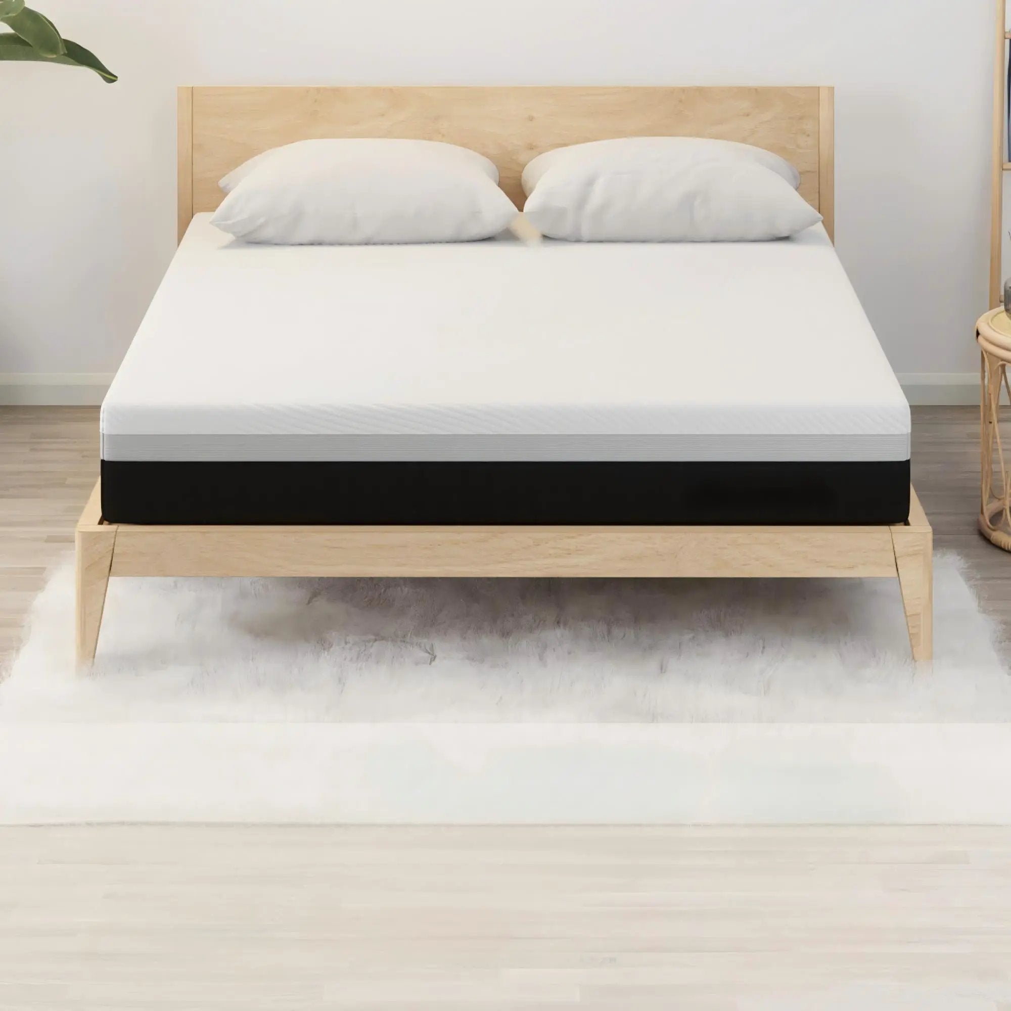 12'' Hybrid Mattress, Cooling Memory Foam & Pocket Springs Medium Firm - White - Queen by HouseOfZazla