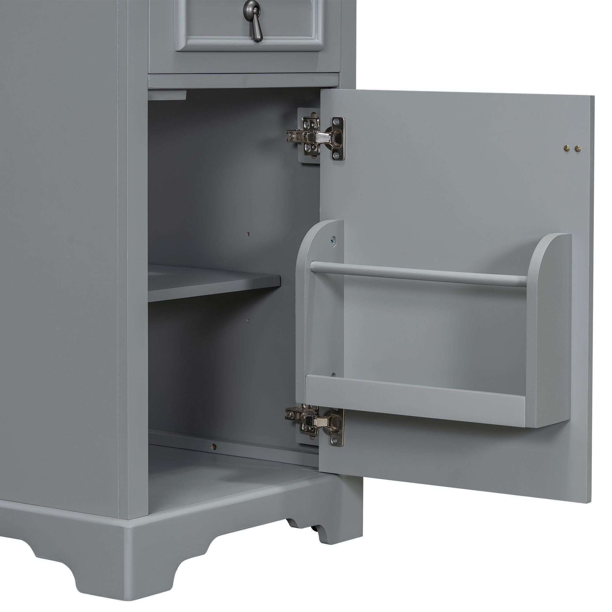 Elegant Bathroom Vanity With Ceramic Sink, Soft Close Door, Adjustable Shelf by HouseOfZazla
