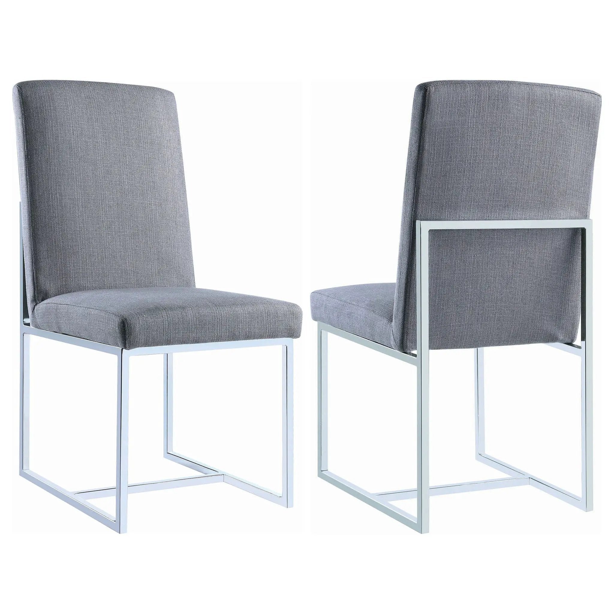 Mackinnon Upholstered Dining Side Chair Grey (Set of 2) by Unique Piece Furniture