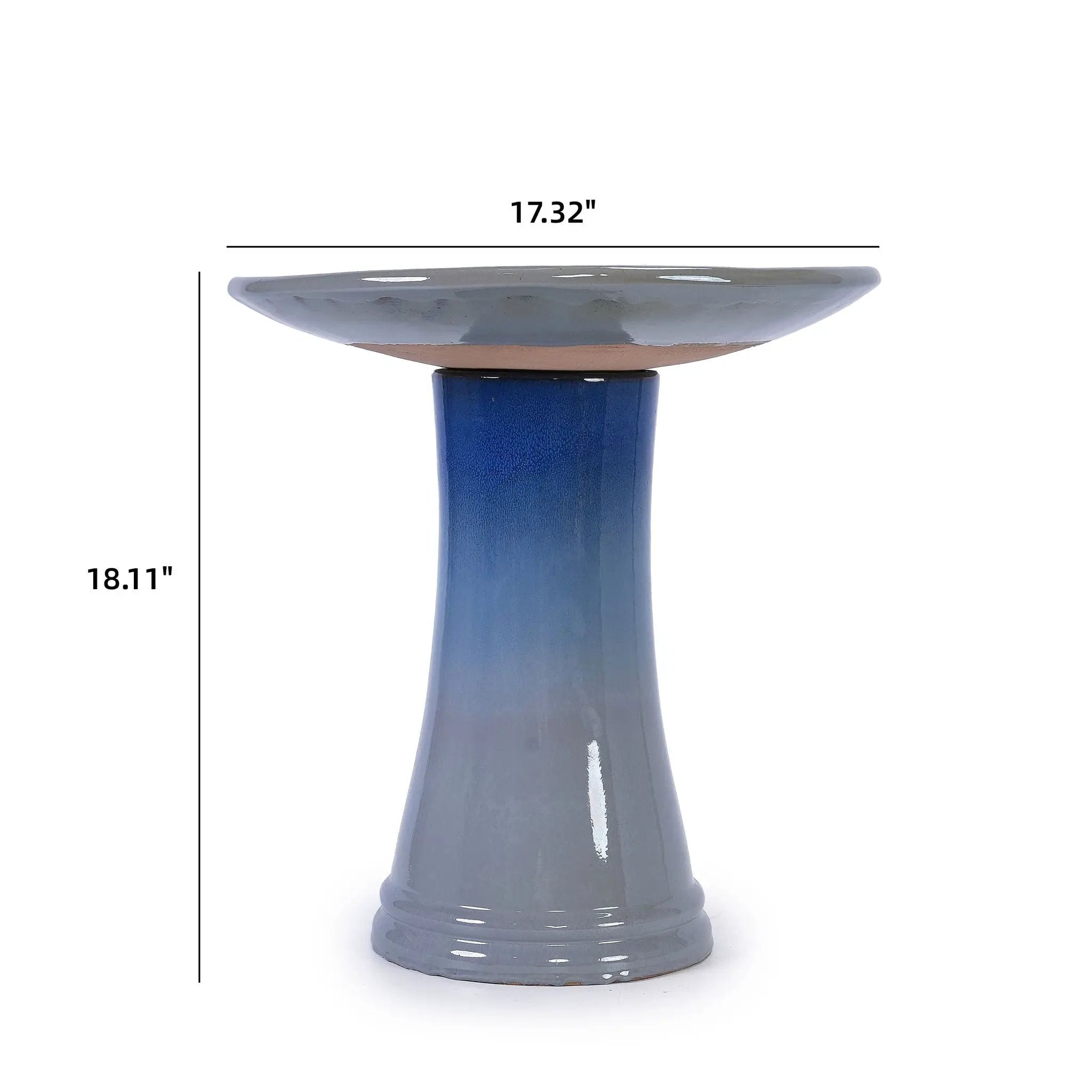 Birdbath For Patio, Garden - Blue Gray by HouseOfZazla
