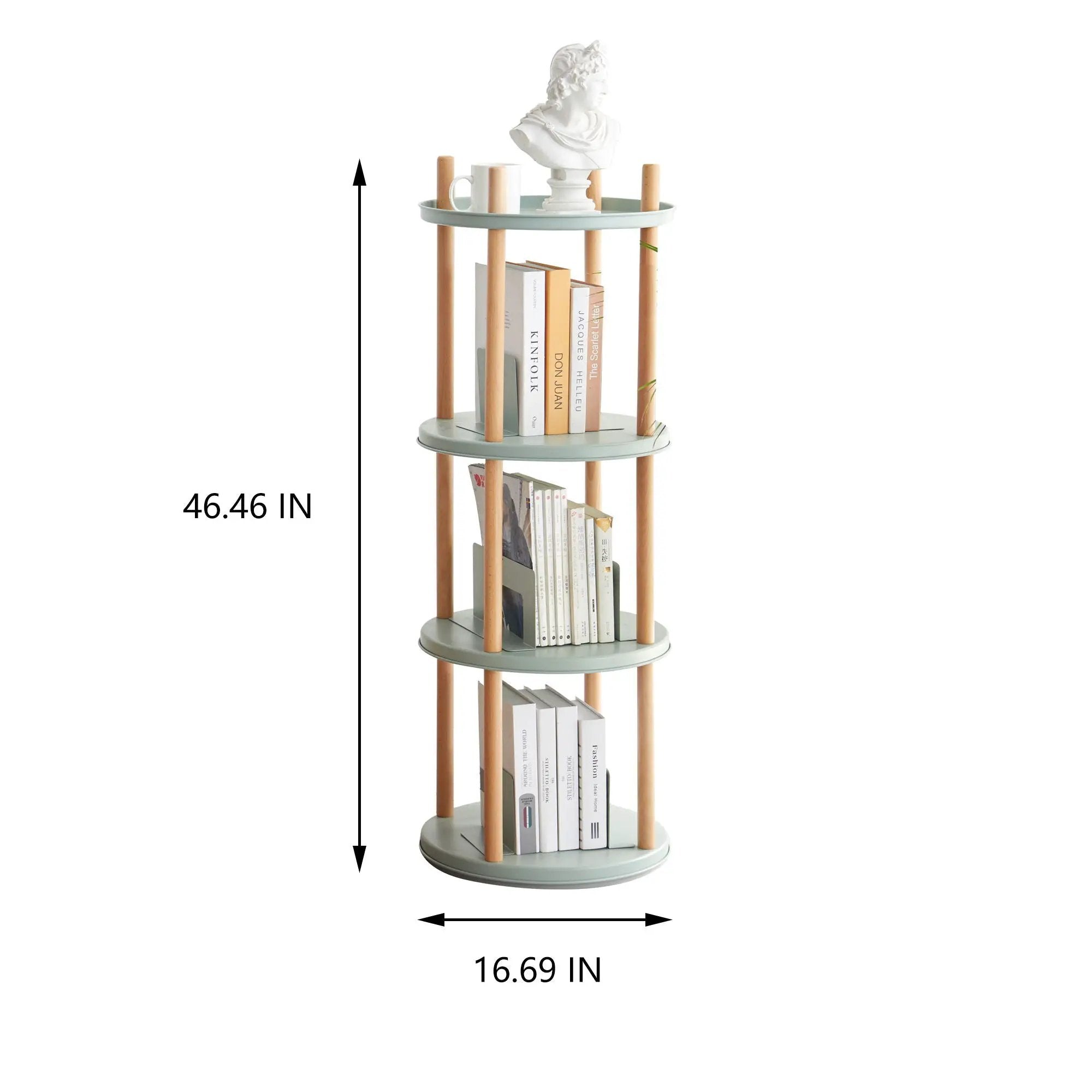 Storage Shelf, 360° Rotating Bookshelf, Bookcase With Large-Capacity Storage Space, Multifunctional Storage Rack, Compact Design For Living Room by HouseOfZazla
