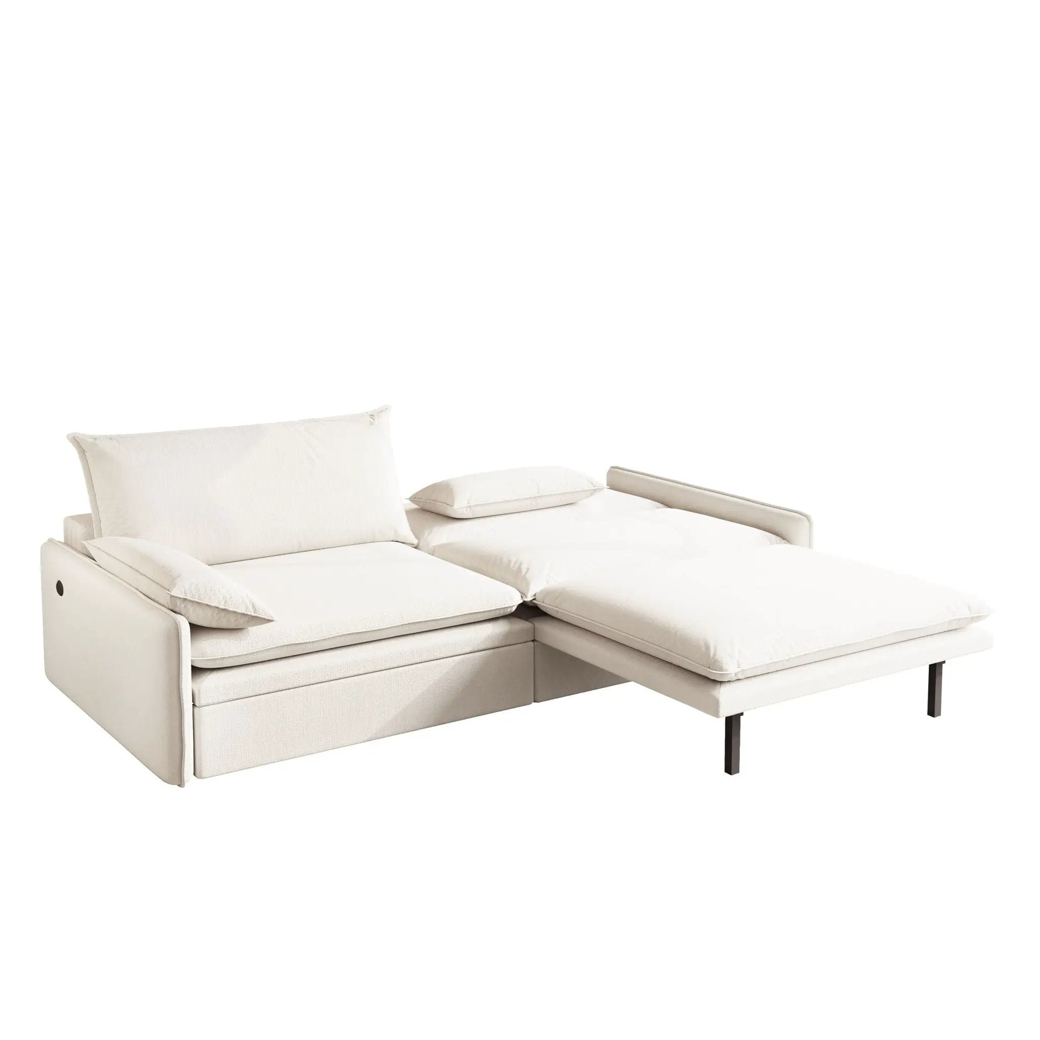 4 Seat Convertible Sleeper Sofa Bed, Modern With Storage by HouseOfZazla