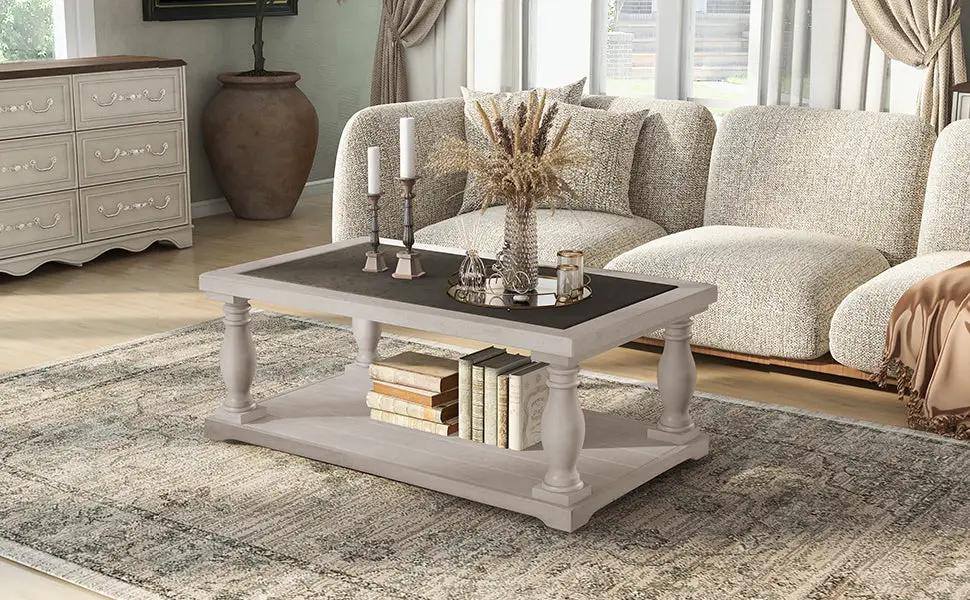 Vibe Haus Farmhouse Rectangular Coffee Table by HouseOfZazla