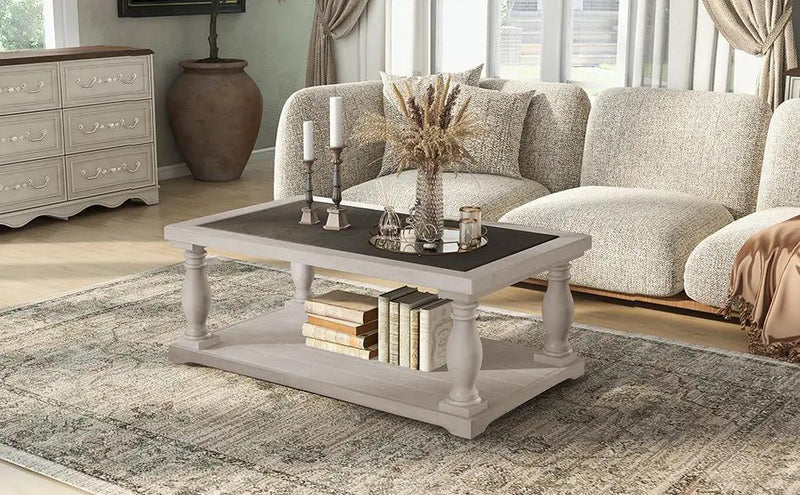 Vibe Haus Farmhouse Rectangular Coffee Table by HouseOfZazla