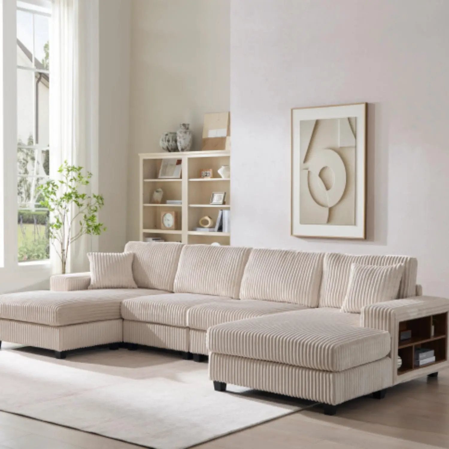 U-Shaped Convertible Sofa, 4 Seater Large Living Room Lounge by HouseOfZazla