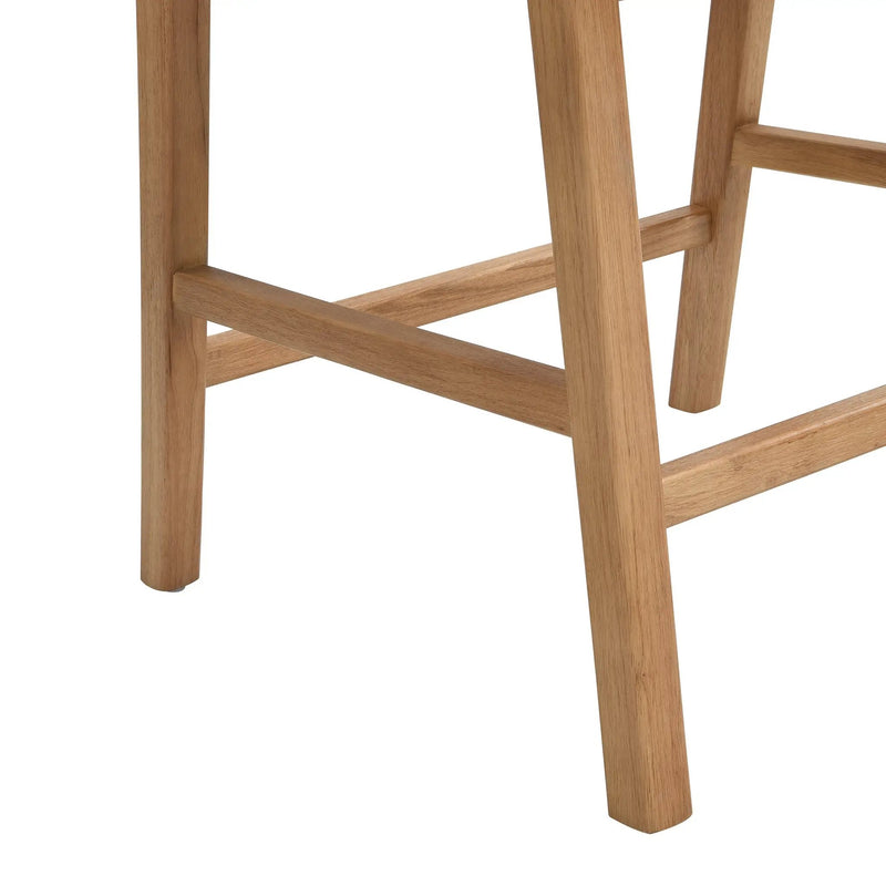 Wooden Frame Counter Stool with Rattan Back - Set of 2 by HouseOfZazla