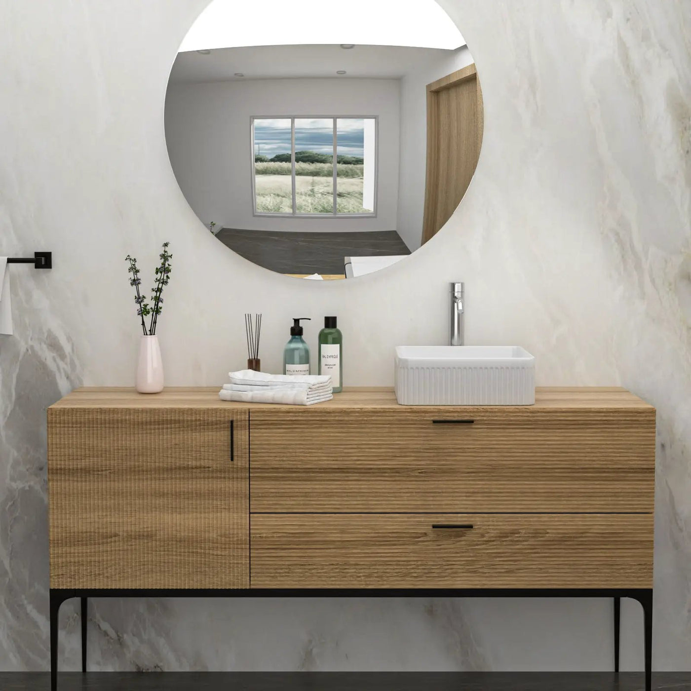 Modern Ceramic Rectangular Vessel Bathroom Sink by HouseOfZazla