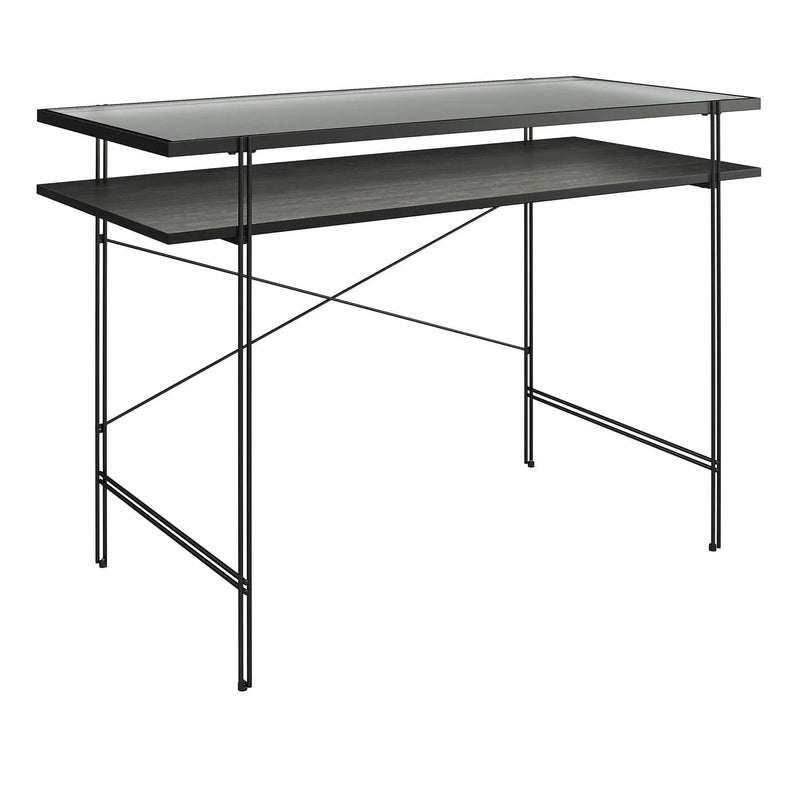 Vance - Computer Desk With Fluted Glass Desktop - Black by Unique Piece Furniture