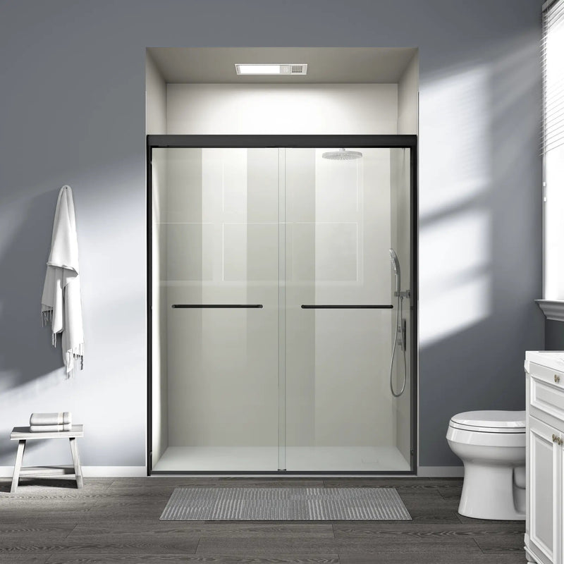56-60 in. W x 72 in. H Double Sliding Shower Door, Semi-Frameless by HouseOfZazla