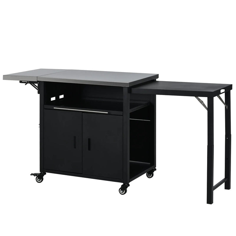 Foldable Outdoor Prep Station BBQ Cart Patio Dining Cart by HouseOfZazla