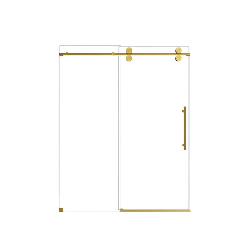 Frameless Single Sliding Shower Door With Clear Tempered Glass by HouseOfZazla
