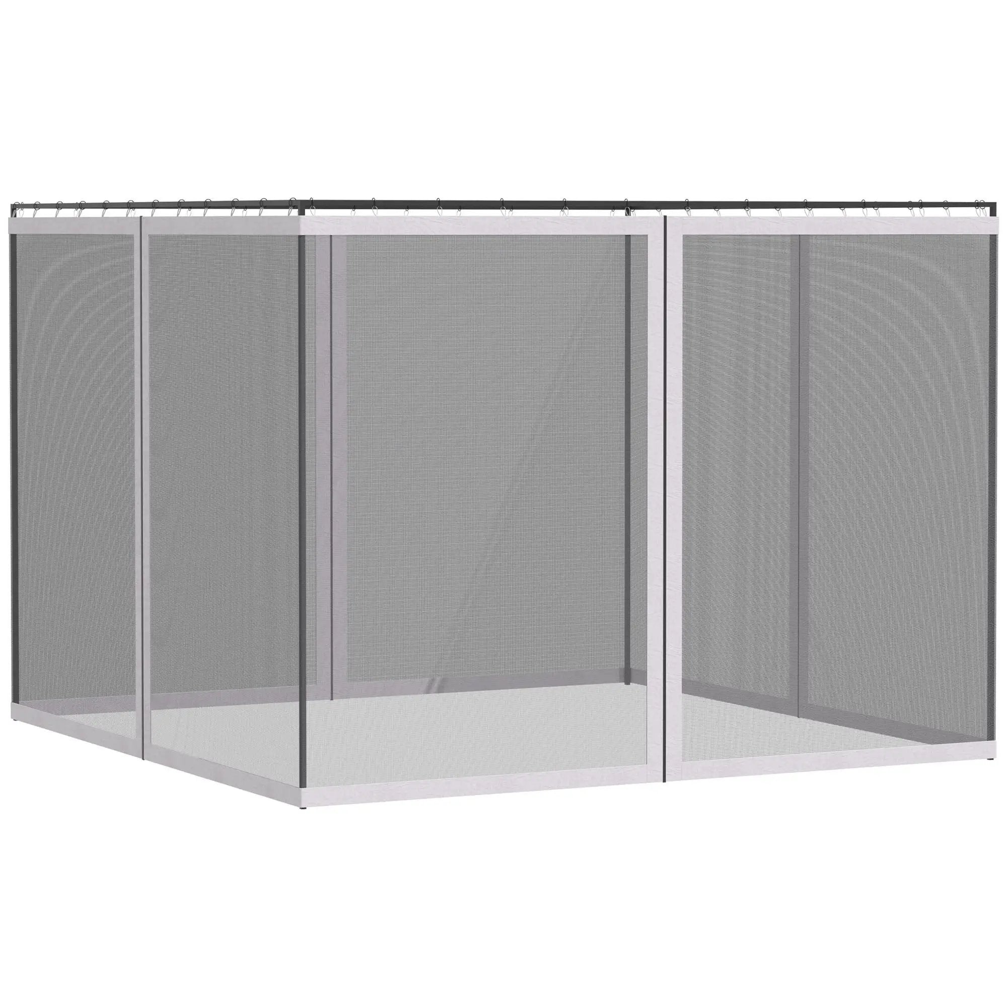 Outsunny - 10' x 13' Replacement Mesh Sidewall Netting For Patio Gazebos And Canopy Tents With Zippers (Sidewall Only) - White by Unique Piece Furniture