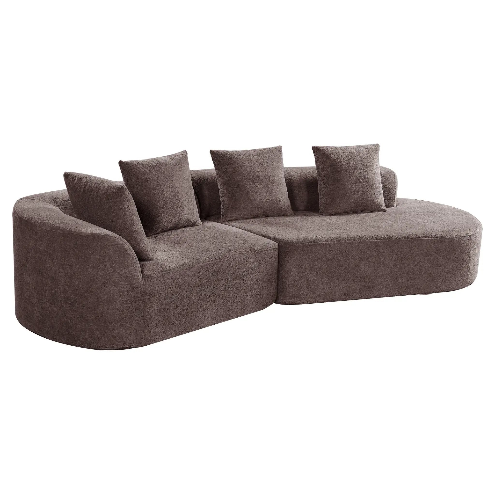 116" Modern Curved Sectional Sofa with High-Density Fully Compressed Sponge by HouseOfZazla
