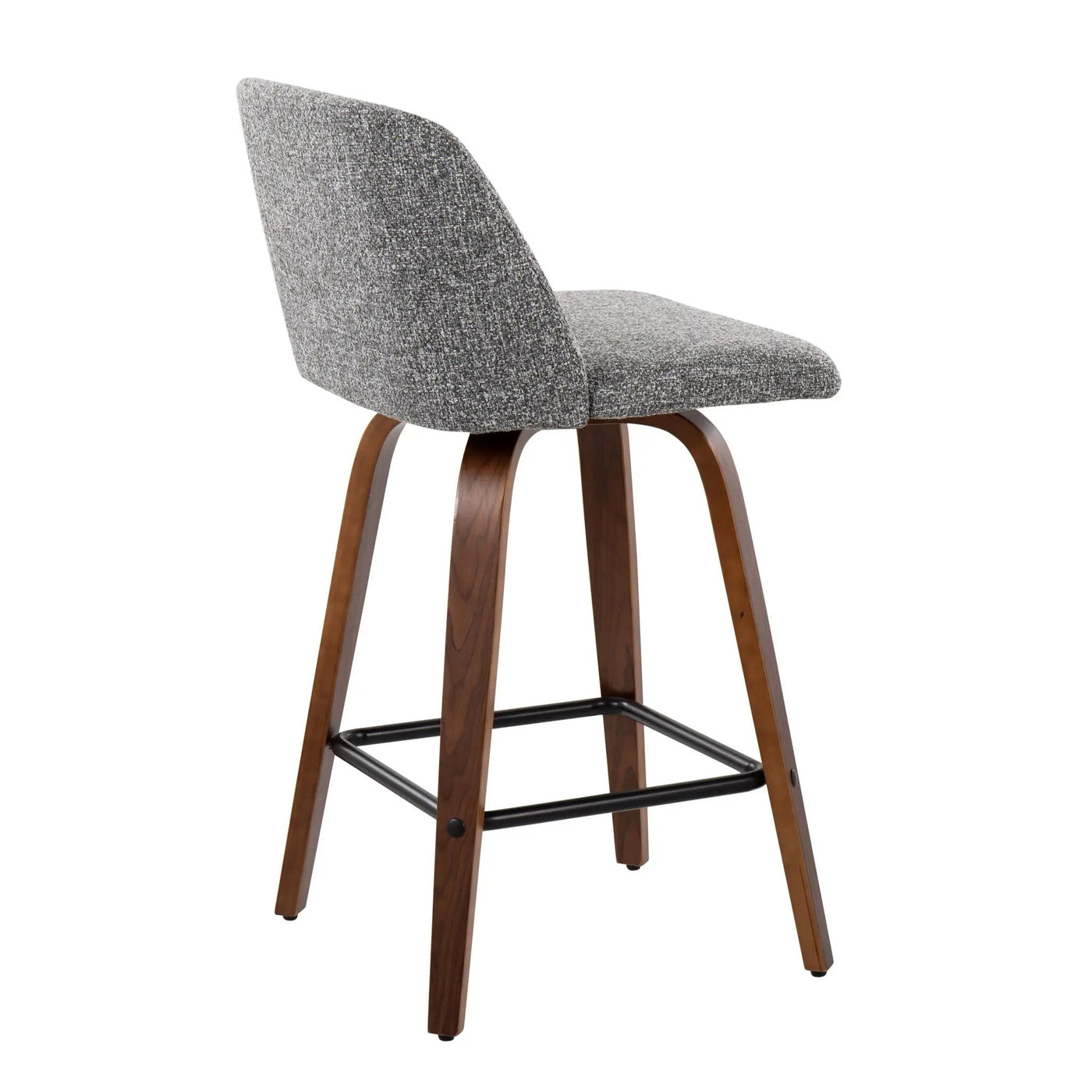 Toriano - Mid Century Modern Fixed Height Counter Stool & Square Footrest (Set of 2) by HouseOfZazla