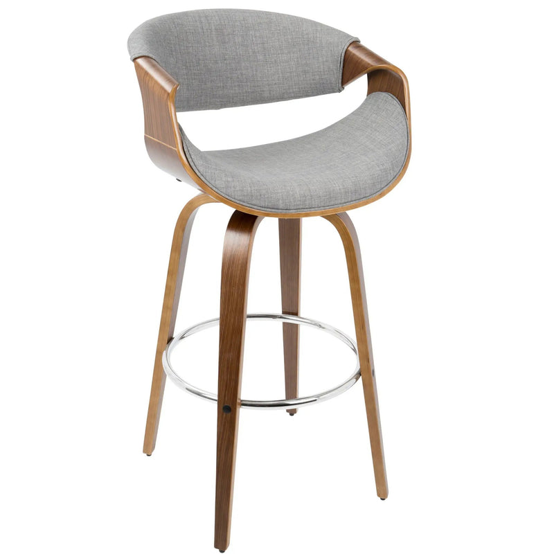 Curvini Mid - Century Modern Fixed Height Barstool With Swivel (Set of 2) by Unique Piece Furniture