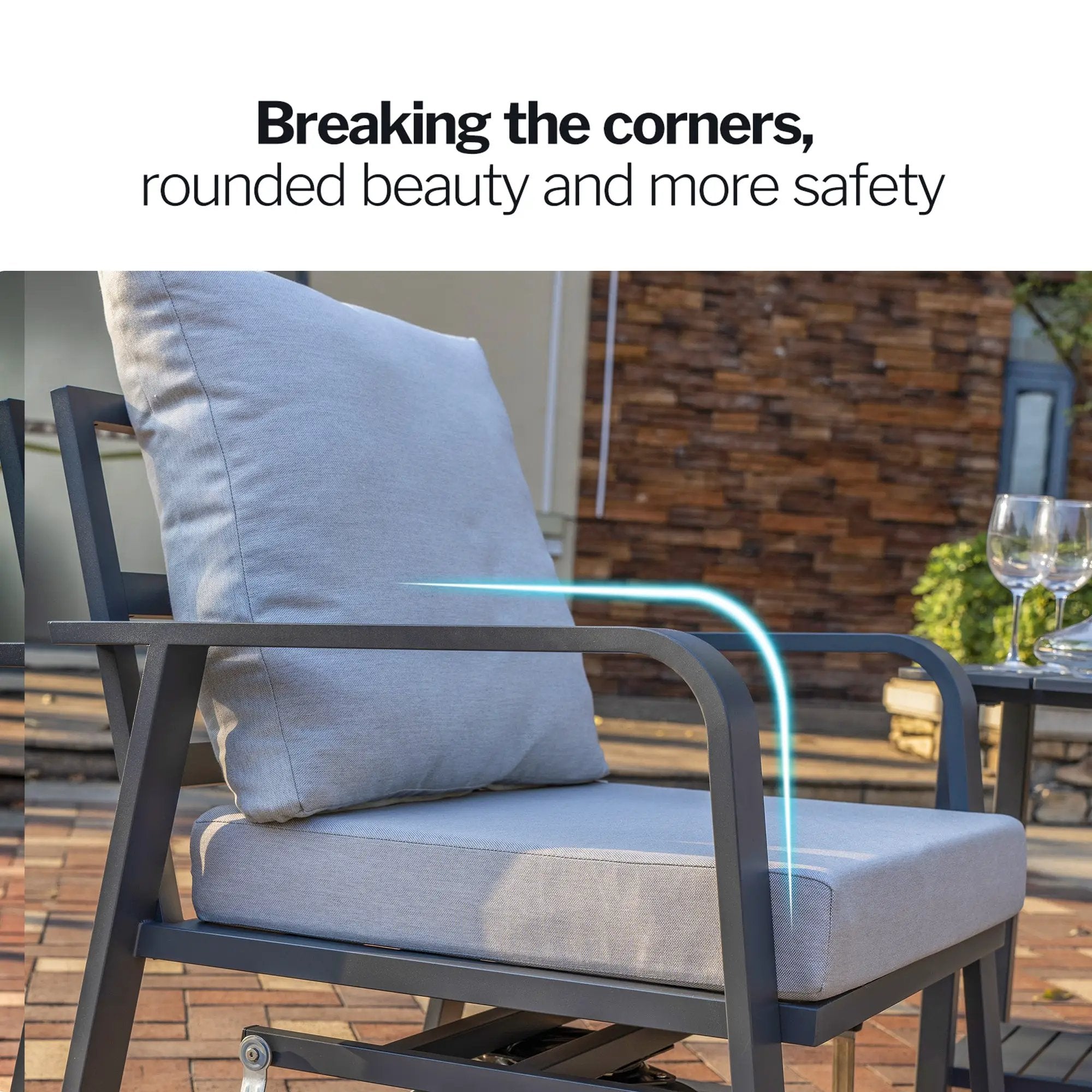 FR Aluminum Outdoor Sofa Swivel Seats by HouseOfZazla