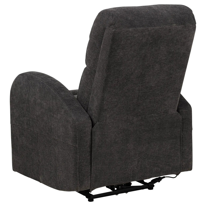 Grant Fabric Upholstered Power Recliner Chair Charcoal Grey by Unique Piece Furniture