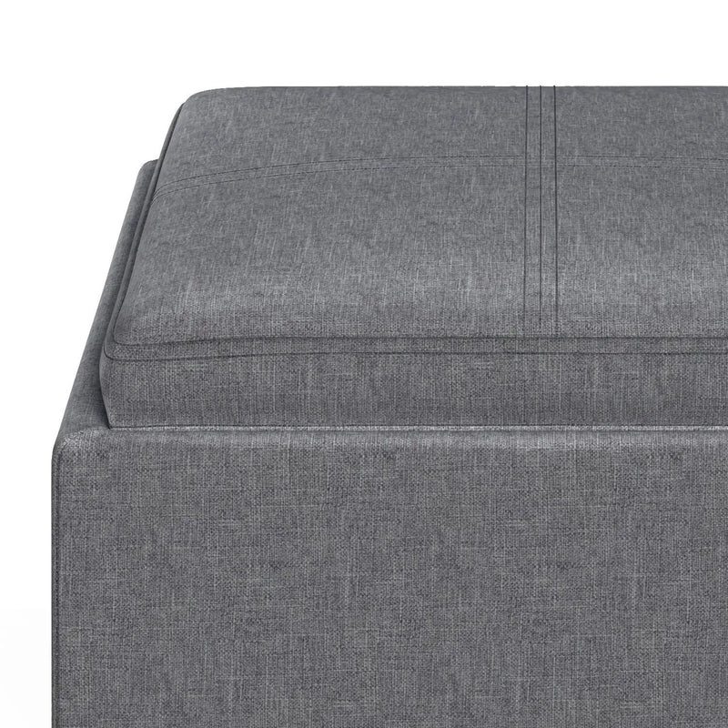 Rockwood - Upholstered Cube Storage Ottoman With Tray by HouseOfZazla