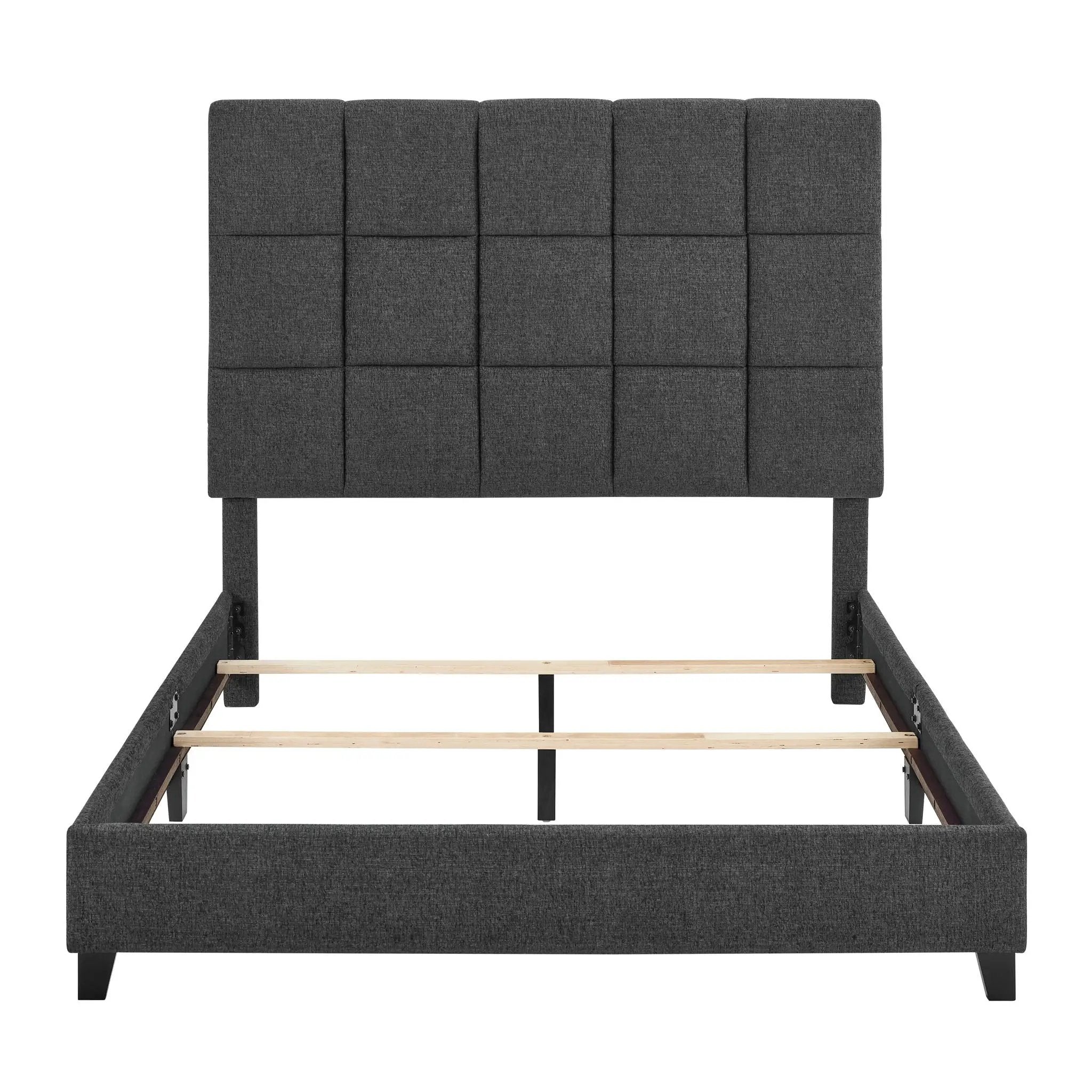 Squares Upholstered Headboard Platform Bed by Unique Piece Furniture