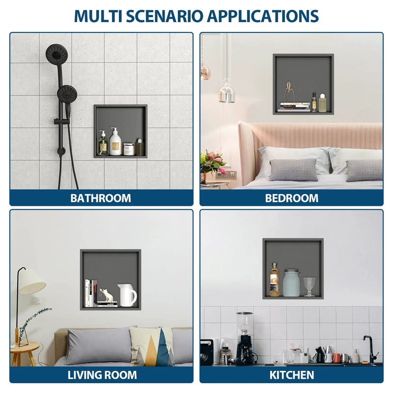 Stainless Steel Shower Niche With Seamless Design For Bathroom Storage by HouseOfZazla