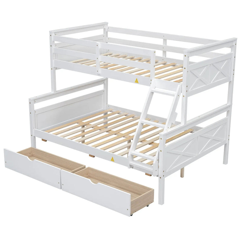Bunk Bed With Ladder And Safety Guardrail by Unique Piece Furniture