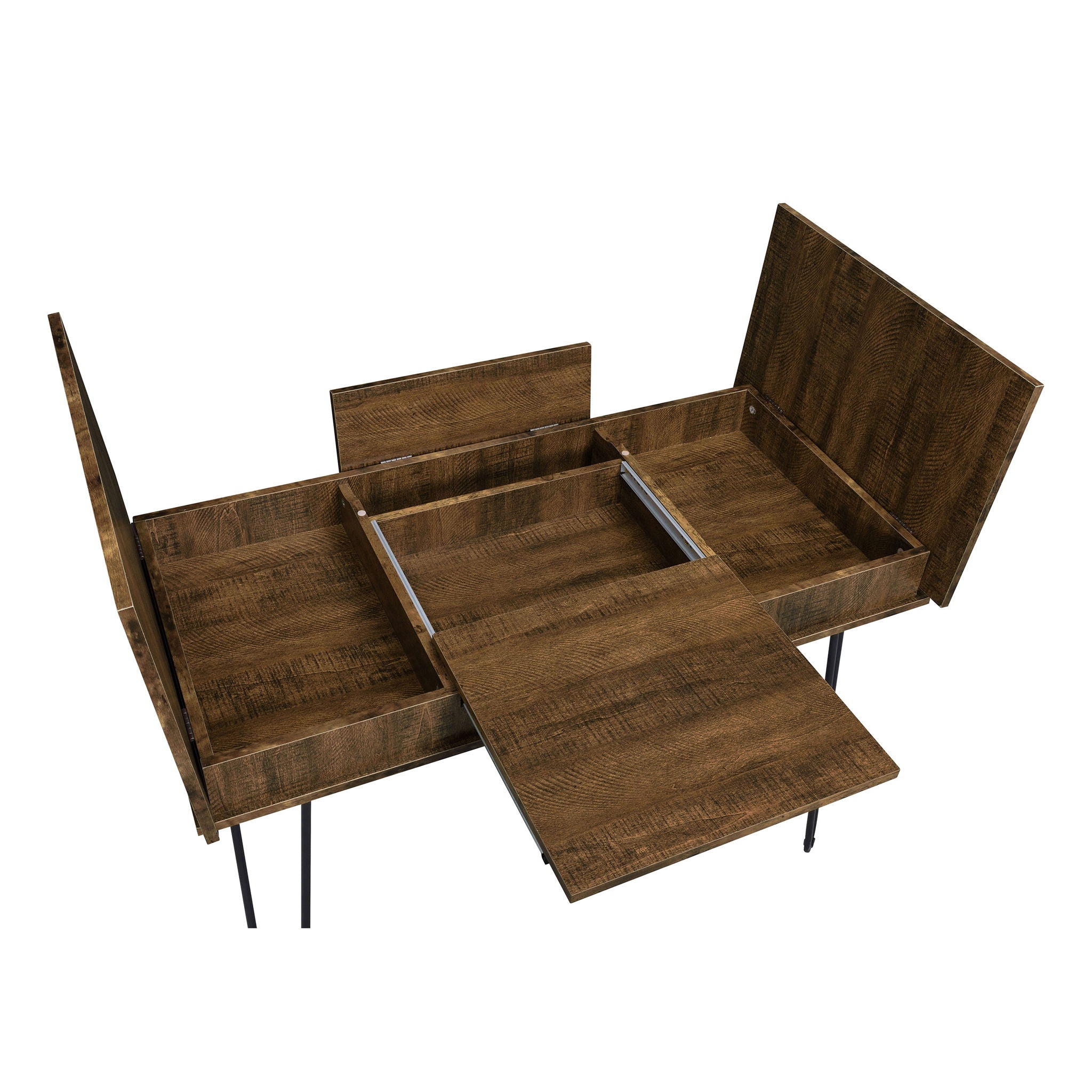 Writing Desk With 4 Hidden Storages - Brown by HouseOfZazla