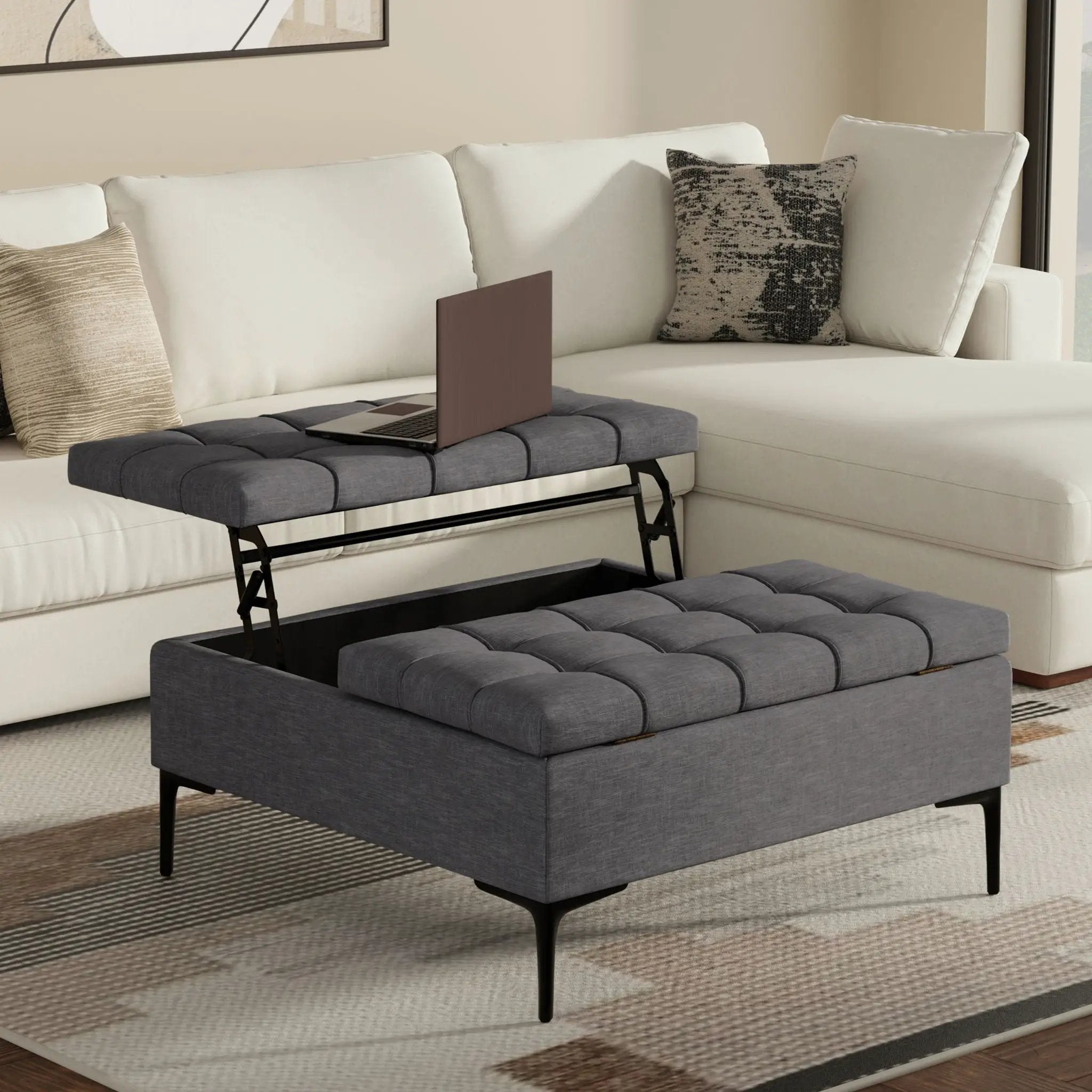 Laura - Lift Top Storage Ottoman by Unique Piece Furniture