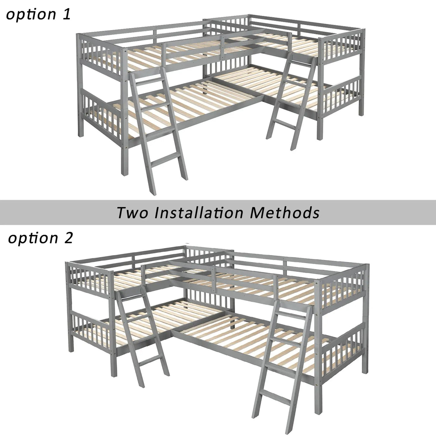 L Shaped Bunk Bed With Ladder by Unique Piece Furniture